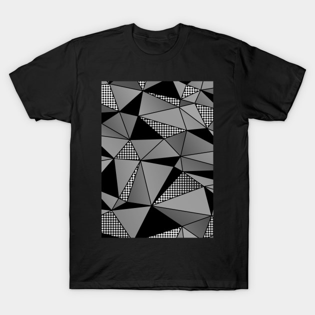 Monochrome Polygons T-Shirt by Blue-Banana